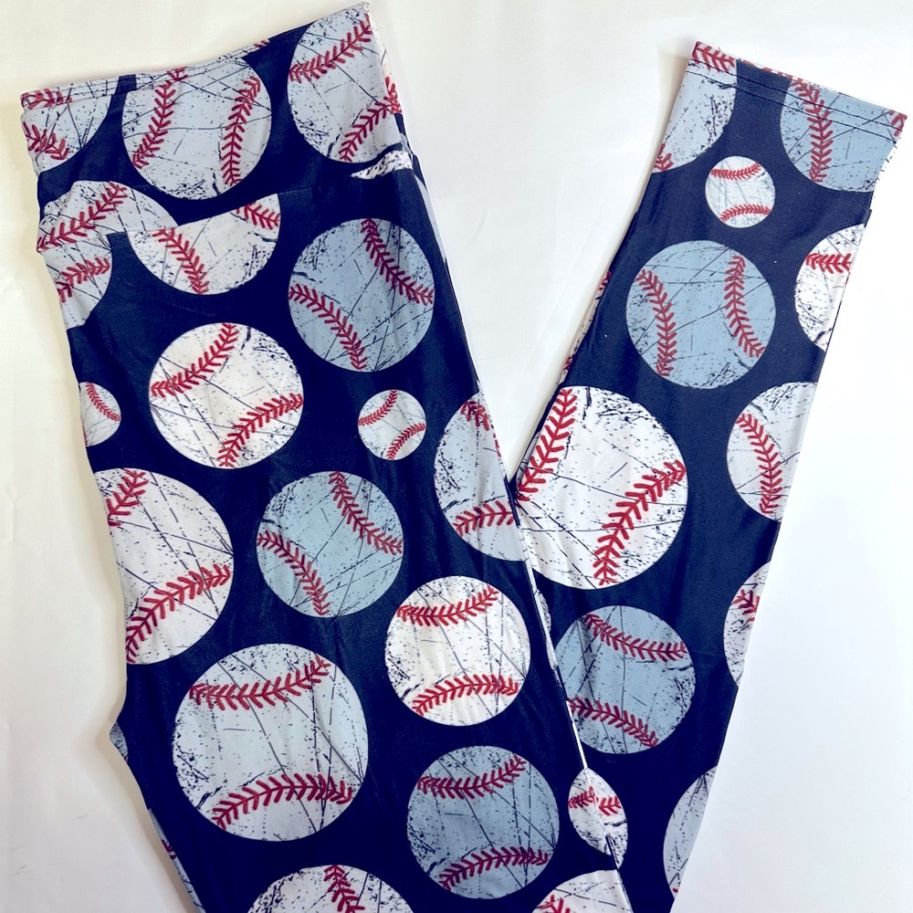 Baseball Buttery Soft Boutique Leggings Tall Curvy NEW